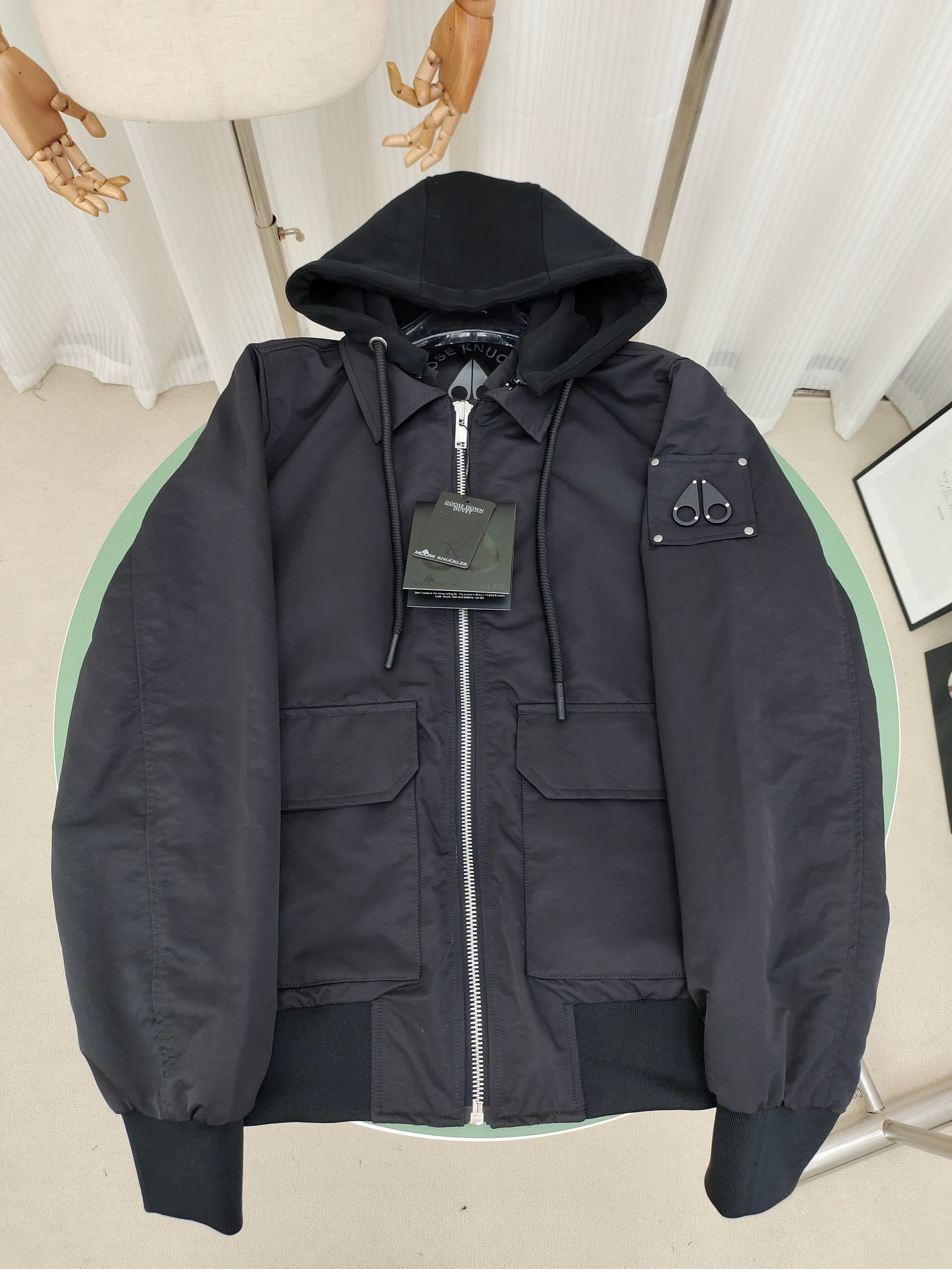 Moose Knuckles Hooded Bomber Jacket Moose Knuckles Hooded Bomber Jacket